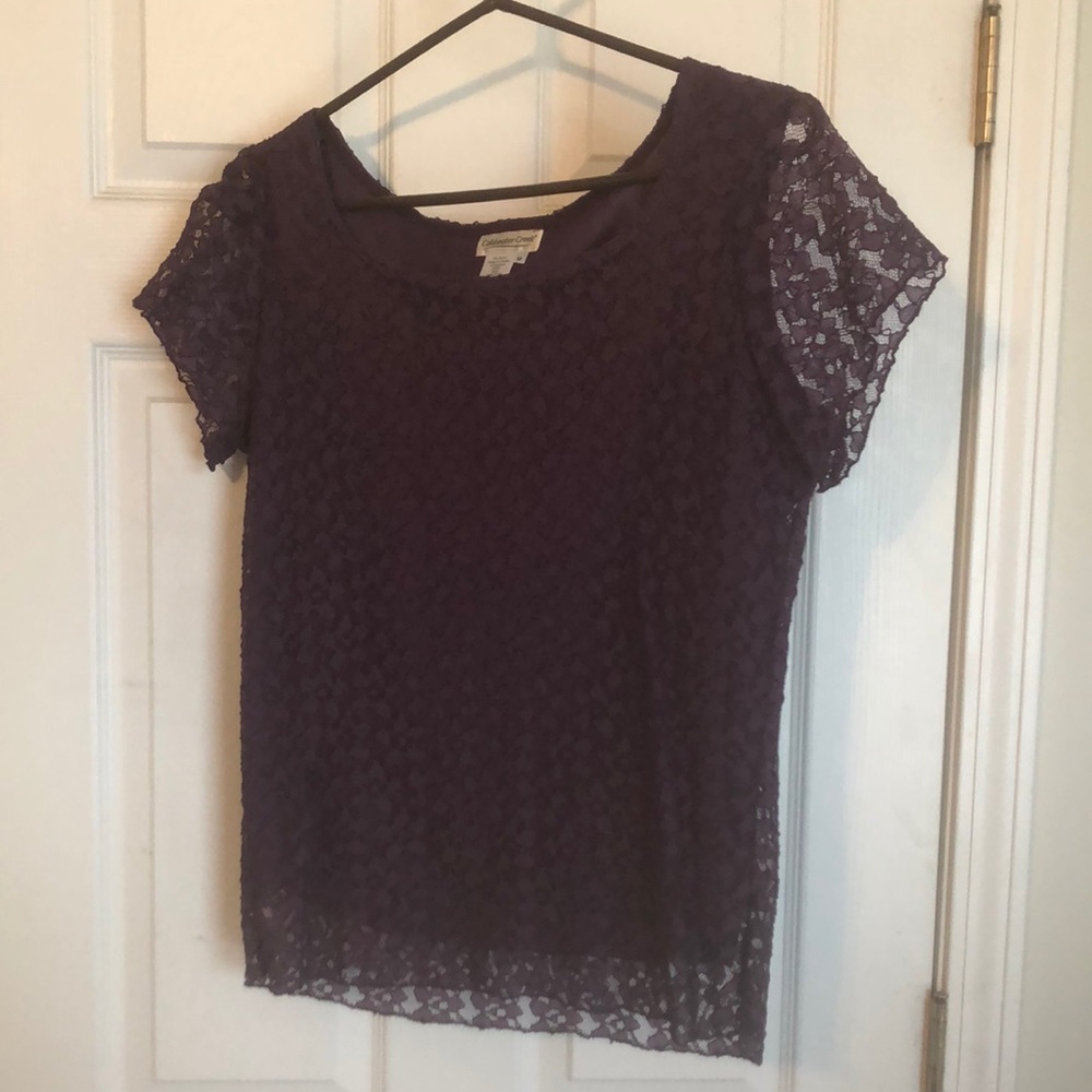 Coldwater Creek purple lace top